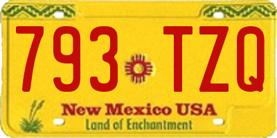 NM license plate 793TZQ