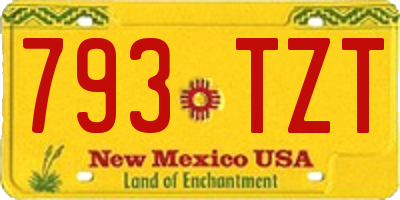 NM license plate 793TZT