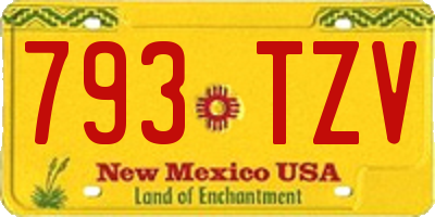 NM license plate 793TZV