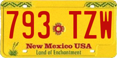 NM license plate 793TZW