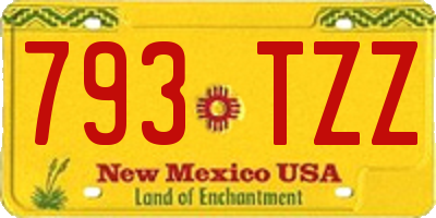 NM license plate 793TZZ