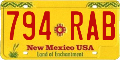 NM license plate 794RAB