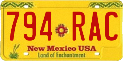 NM license plate 794RAC