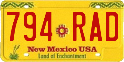 NM license plate 794RAD