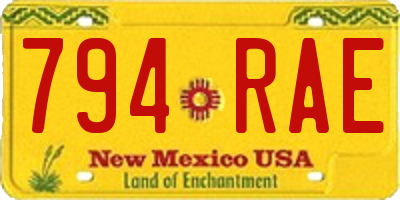 NM license plate 794RAE