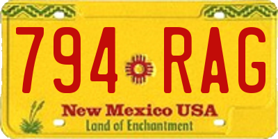 NM license plate 794RAG