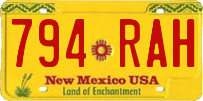 NM license plate 794RAH