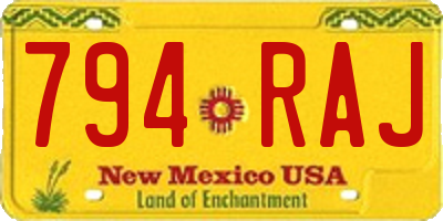 NM license plate 794RAJ