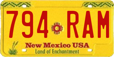NM license plate 794RAM
