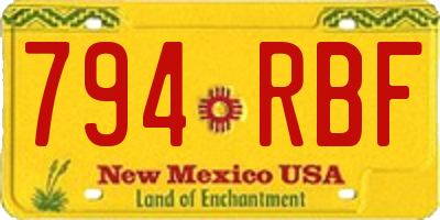 NM license plate 794RBF