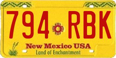 NM license plate 794RBK