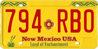 NM license plate 794RBO