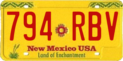 NM license plate 794RBV