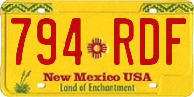 NM license plate 794RDF