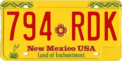 NM license plate 794RDK