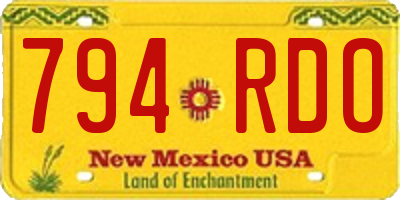 NM license plate 794RDO