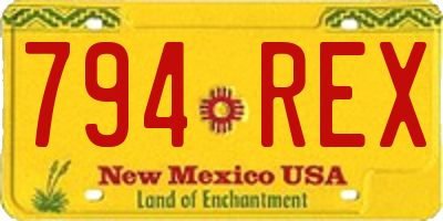 NM license plate 794REX