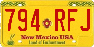 NM license plate 794RFJ