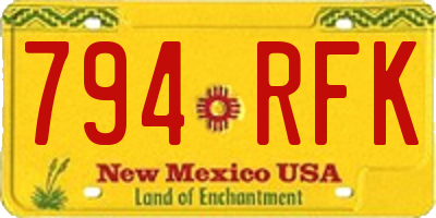 NM license plate 794RFK