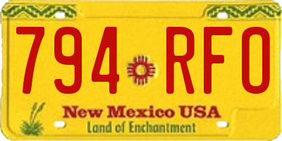 NM license plate 794RFO