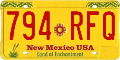 NM license plate 794RFQ