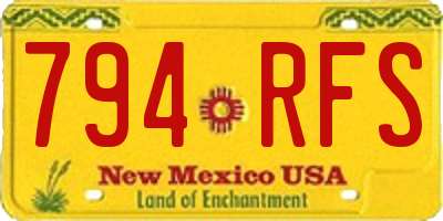 NM license plate 794RFS