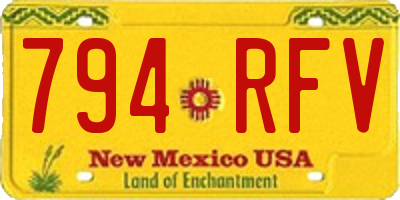 NM license plate 794RFV
