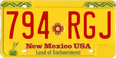 NM license plate 794RGJ
