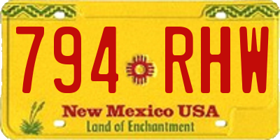 NM license plate 794RHW