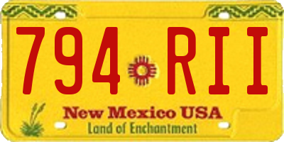 NM license plate 794RII