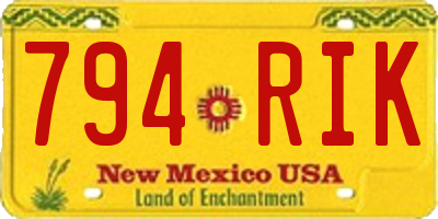 NM license plate 794RIK