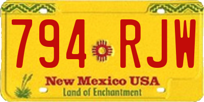 NM license plate 794RJW