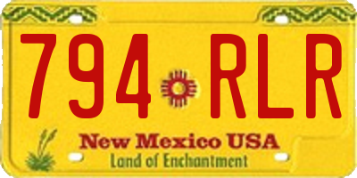 NM license plate 794RLR