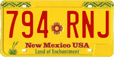 NM license plate 794RNJ