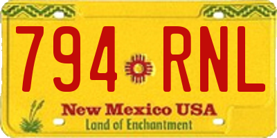 NM license plate 794RNL