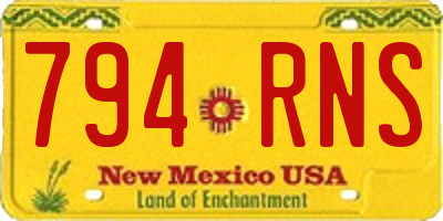 NM license plate 794RNS