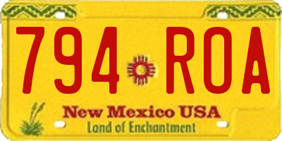 NM license plate 794ROA
