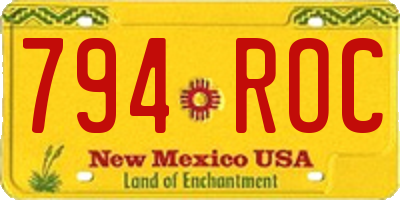 NM license plate 794ROC