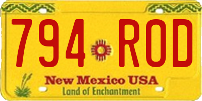 NM license plate 794ROD