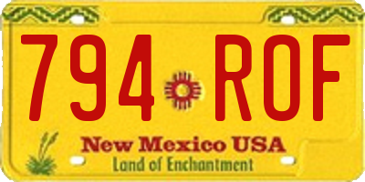 NM license plate 794ROF