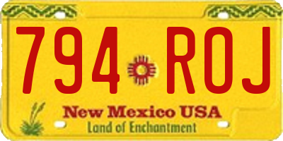 NM license plate 794ROJ