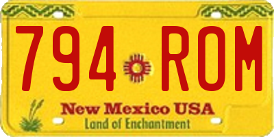 NM license plate 794ROM