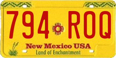 NM license plate 794ROQ