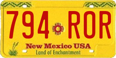 NM license plate 794ROR