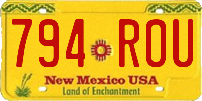 NM license plate 794ROU
