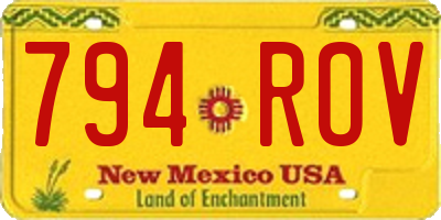 NM license plate 794ROV