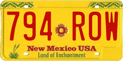 NM license plate 794ROW