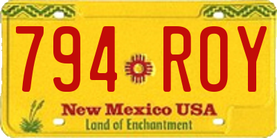 NM license plate 794ROY