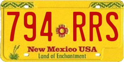 NM license plate 794RRS