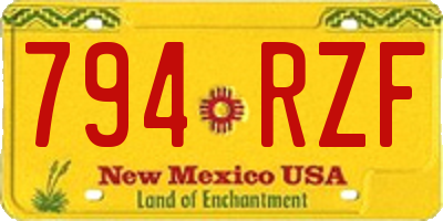 NM license plate 794RZF